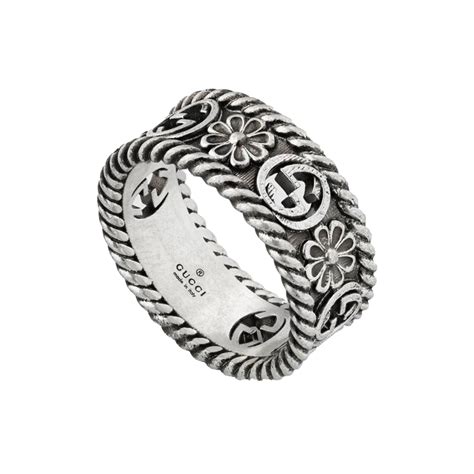 gucci interlocking flower ring|gucci interlocking ring silver.